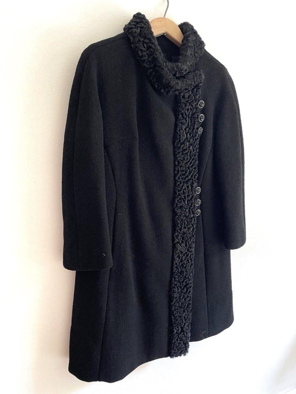 Winter Coat, Holt Renfrew, Women's, Custom, Bespoke, Black, Persian Lamb Trim, S
